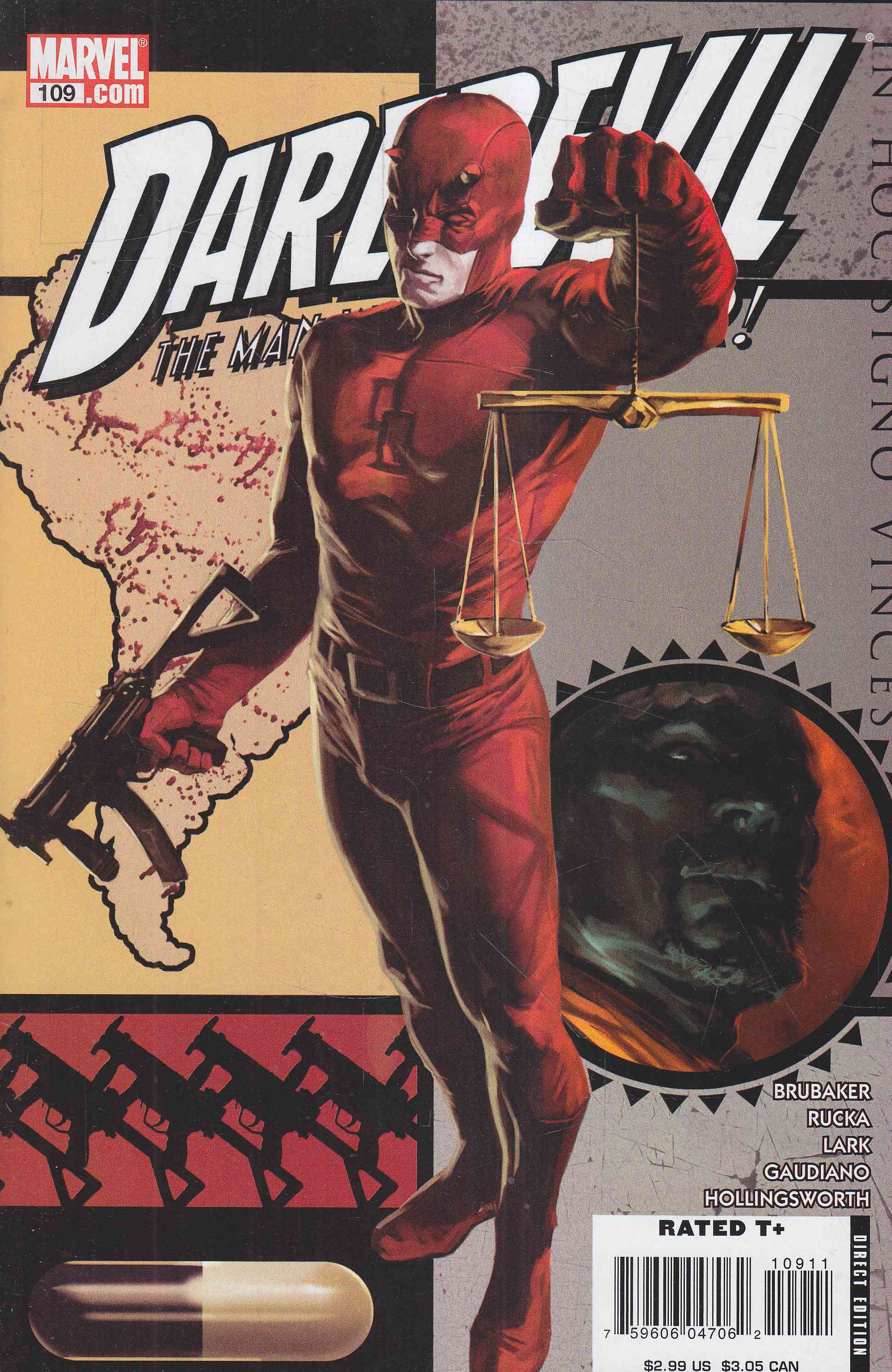 Brubaker, Ed, Greg Rucka, Lark, Michael, Gaudiano, Stefano - Daredevil No. 109. Brubaker, Ed, Greg Rucka, Lark, Michael, Gaudiano, Stefano - Daredevil No. 109., 2008 antikvár könyv