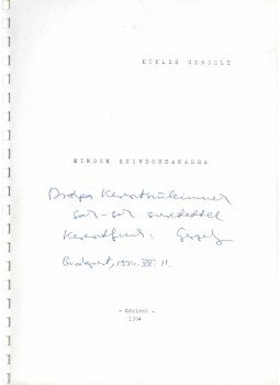 Kuklis Gergely - Minden szívdobbanásra (dedikált) (kézirat),  1994 antikvár könyv