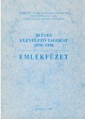 Seregély István,Kránitz Mihály - 20 éves a levelező tagozat 1978-1998 - Emlékfüzet