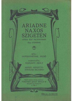 Hofmannsthal, Hugo von - Ariadne Naxos szigetén, Budapest 1918 antikvár könyv