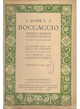 Suppé F. - Boccaccio,  1913 antikvár könyv