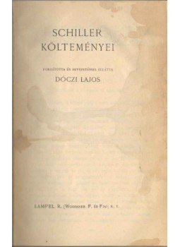 Schiller, Friedrich - Schiller költeményei,  1902 antikvár könyv