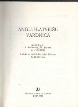 J. Rashkevich, M. Sosar, L. Timenchik - Angļu-latviešu vārdnīca, Riga 1976 antikvár könyv