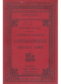 Dr. Oláh Gyula - A községek feladatai a közegészségügyi szolgálat terén, Budapest 1891 antikvár könyv