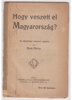 Buza Barna - Hogy veszett el Magyarország?, Budapest 1921 antikvár könyv