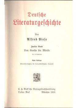 Alfred Biese - Deutsche Literaturgeschichte II., München 1916 antikvár könyv