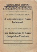 Darnay (Dornyay) Béla - A nógrádmegyei Kazár helynevei (dedikált)