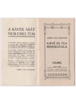 - Gróf Vay Sándor Kávé és Tea Behozatala - Gróf Vay Sándor Kávé és Tea Behozatala, 0 antikvár könyv