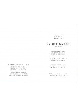  - Szinte Gábor festőművész kiállítása (meghívó),  1970 antikvár könyv