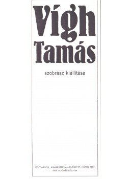 Vekerdi László - Vigh Tamás szobrász kiállítása Vekerdi László - Vigh Tamás szobrász kiállítása, 1982 antikvár könyv