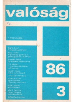 Kőrösi József - Valóság 1986/3 Kőrösi József - Valóság 1986/3, Budapest 1986 antikvár könyv