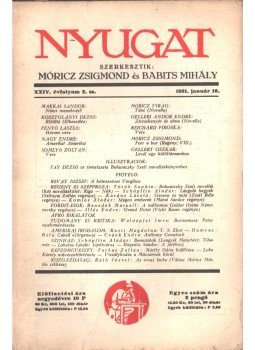 Móricz Zsigmond, Babits Mihály - Nyugat XXIV. évfolyam 2. sz.,  1931 antikvár könyv