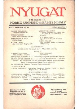 Móricz Zsigmond, Babits Mihály - Nyugat XXIV. évfolyam 15. sz. Móricz Zsigmond, Babits Mihály - Nyugat XXIV. évfolyam 15. sz., 1931 antikvár könyv