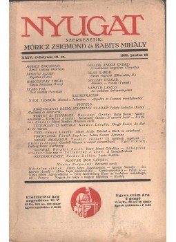 Móricz Zsigmond, Babits Mihály - Nyugat XXIV. évfolyam 12. sz.,  1931 antikvár könyv