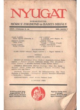 Móricz Zsigmond, Babits Mihály - Nyugat XXIV. évfolyam 11. sz. Móricz Zsigmond, Babits Mihály - Nyugat XXIV. évfolyam 11. sz., 1931 antikvár könyv