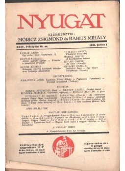 Móricz Zsigmond, Babits Mihály - Nyugat XXIV. évfolyam 13. sz.,  1931 antikvár könyv