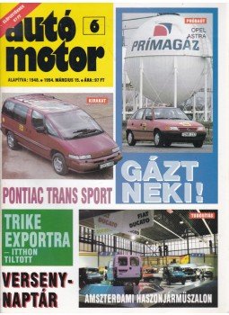 Ocskay Zoltán - Autó-Motor 1994.47. évf. 6. szám Ocskay Zoltán - Autó-Motor 1994.47. évf. 6. szám, Budapest 1994 antikvár könyv