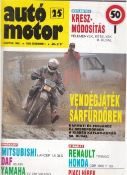 dr. Nádasi Antal - Autó-Motor 1992. 45. évf. 25. szám dr. Nádasi Antal - Autó-Motor 1992. 45. évf. 25. szám, Budapest 1992 antikvár könyv