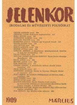 Csordás Gábor - Jelenkor 1989. március Csordás Gábor - Jelenkor 1989. március, Pécs 1989 antikvár könyv