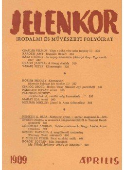 Csordás Gábor - Jelenkor 1989. április Csordás Gábor - Jelenkor 1989. április, Pécs 1989 antikvár könyv