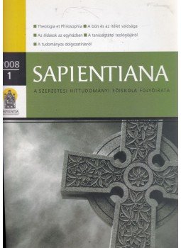 Patsch Ferenc SJ - Sapientiana 2008/1 Patsch Ferenc SJ - Sapientiana 2008/1, Budapest 2008 antikvár könyv