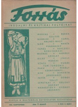 Szombathy Viktor - Forrás 1943 szeptember - I. évfolyam 9. szám, Budapest 1943 antikvár könyv