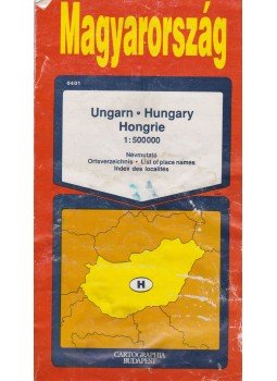 Bíró Géza, Cziráky Ferenc, Hidas Gábor, Hőnyi Ede - Magyarország 1:500000 országtérkép Bíró Géza, Cziráky Ferenc, Hidas Gábor, Hőnyi Ede - Magyarország 1:500000 országtérkép, Budapest 1993 antikvár könyv