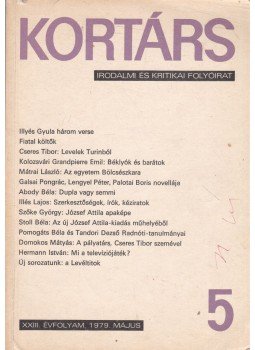Kovács Sándor Iván - Kortárs 5. 1979. május Kovács Sándor Iván - Kortárs 5. 1979. május, Budapest 1979 antikvár könyv