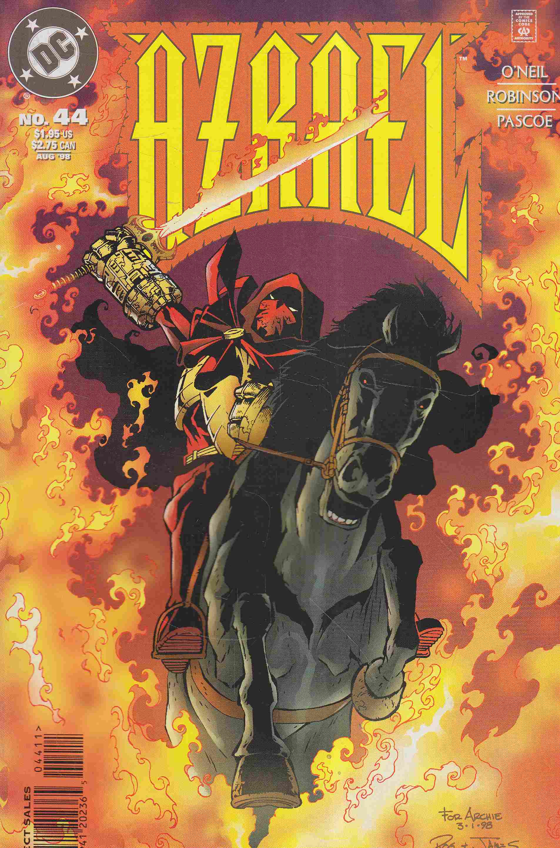 Dennis O'Neil, Robinson, Roger - Azrael 44. Dennis O'Neil, Robinson, Roger - Azrael 44., 1998 antikvár könyv