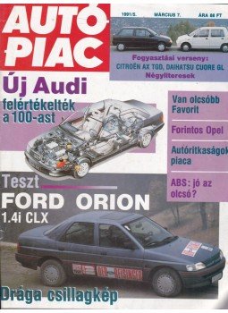 Földvári András - Autópiac 1991/5. Földvári András - Autópiac 1991/5., Budapest 1991 antikvár könyv