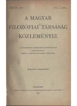  - A Magyar Filozófiai Társaság közleményei 1911,  1911 antikvár könyv