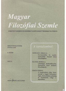 Áron László, Gut Zsóka, Kendeffy Gábor - Magyar Filozófiai Szemle 2002/4., Budapest 2002 antikvár könyv