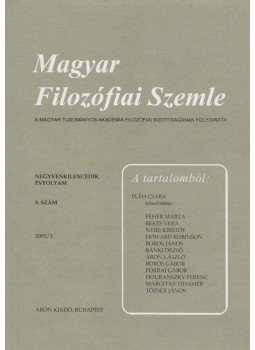 Steiger Kornél - Magyar Filozófiai Szemle 2005/3. Steiger Kornél - Magyar Filozófiai Szemle 2005/3., Budapest 2005 antikvár könyv