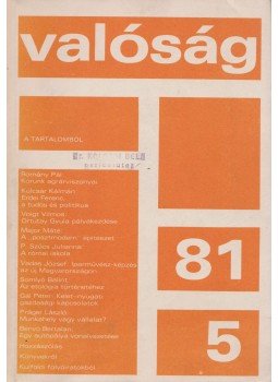 Kőrösi József - Valóság 1981/5. Kőrösi József - Valóság 1981/5., Budapest 1981 antikvár könyv