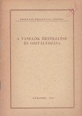 Szokolszky István - A tanulók értékelése és osztályozása