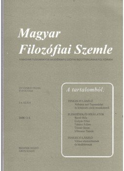 Steiger Kornél - Magyar Filozófiai Szemle 2008/3-4. Steiger Kornél - Magyar Filozófiai Szemle 2008/3-4., Budapest 2008 antikvár könyv