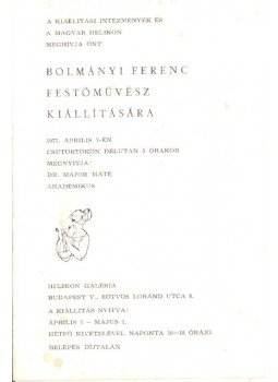 Major Máté - Bolmányi Ferenc festőművész kiállítása,  1977 antikvár könyv