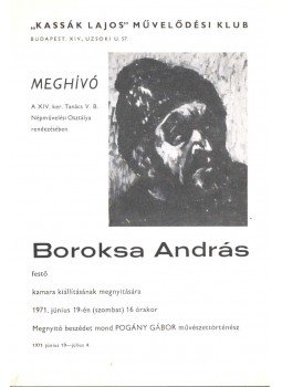Pogány Gábor - Boroksa András festő kiállításának megnyitója (meghívó),  1971 antikvár könyv
