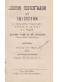 Dvorzsák János - Lexicon Sententiarum et Anecdotum