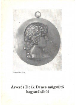  - Árverés Deák Dénes műgyűjtő hagyatékából,  1995 antikvár könyv