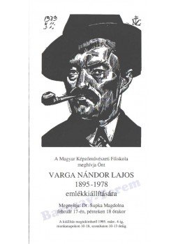 - Meghívó Varga Nándor Lajos emlékkiállítására,  1995 antikvár könyv