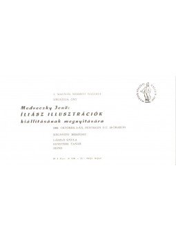  - Meghívó Medveczky Jenő: Íliász illusztrációk kiállításának megnyitására,  1969 antikvár könyv
