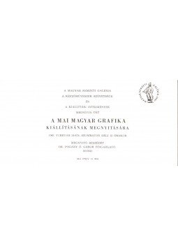  - Meghívó A mai magyar grafika kiállításának megnyitására,  1968 antikvár könyv