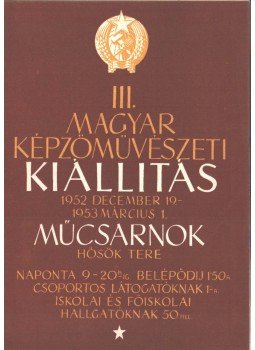  - III. Magyar Képzőművészeti kiállítás,  1952 antikvár könyv