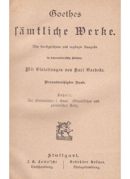 Johann Wolfgang Goethe - Zur Farbenlehre I. Johann Wolfgang Goethe - Zur Farbenlehre I., Stuttgart 0 antikvár könyv