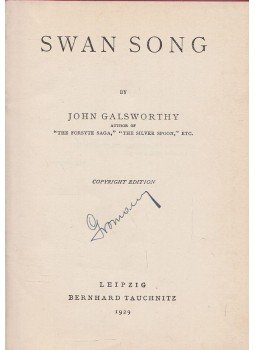 John Galsworthy - Swan Song, Leipzig 1929 antikvár könyv