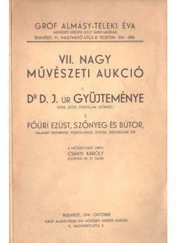 Csányi Károly - VII. Nagy művészeti aukció, Budapest 1941 antikvár könyv