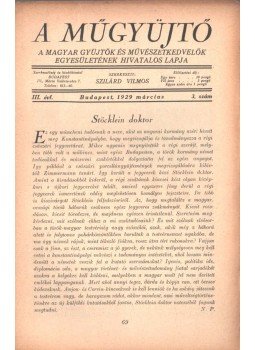 Szilárd Vilmos - A Műgyűjtő 1929/3 Szilárd Vilmos - A Műgyűjtő 1929/3, 1929 antikvár könyv
