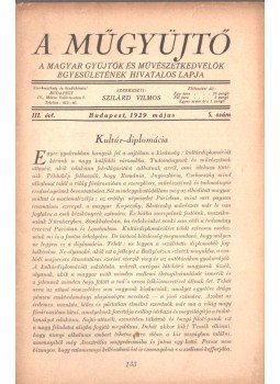 Szilárd Vilmos - A Műgyűjtő 1929/5, Budapest 1929 antikvár könyv