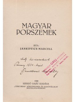 Jankovics Marcell - Magyar porszemek (dedikált), Pozsony 1928 antikvár könyv